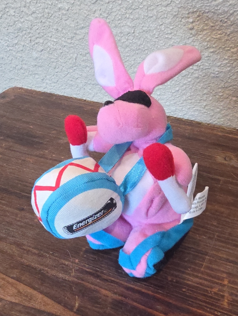 Vintage 1997 Energizer Bunny With Drum & Drumsticks Stuffed Animal Plush 7 inch